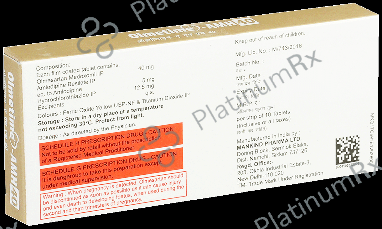 Olmetime AMH 5/12.5/40mg Tablet 10s