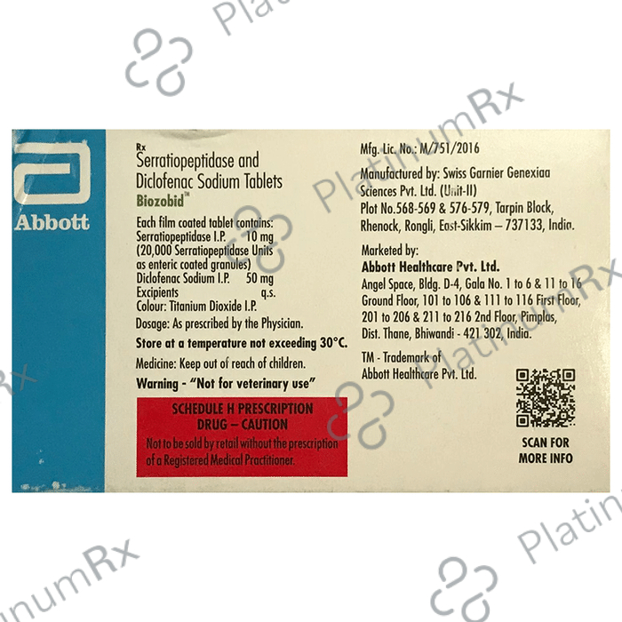 Biozobid 50mg/10mg Tablet
