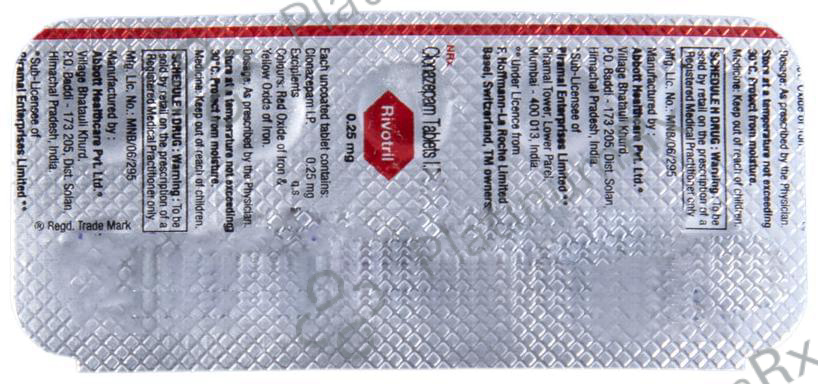 Rivotril 0.25mg Tablet
