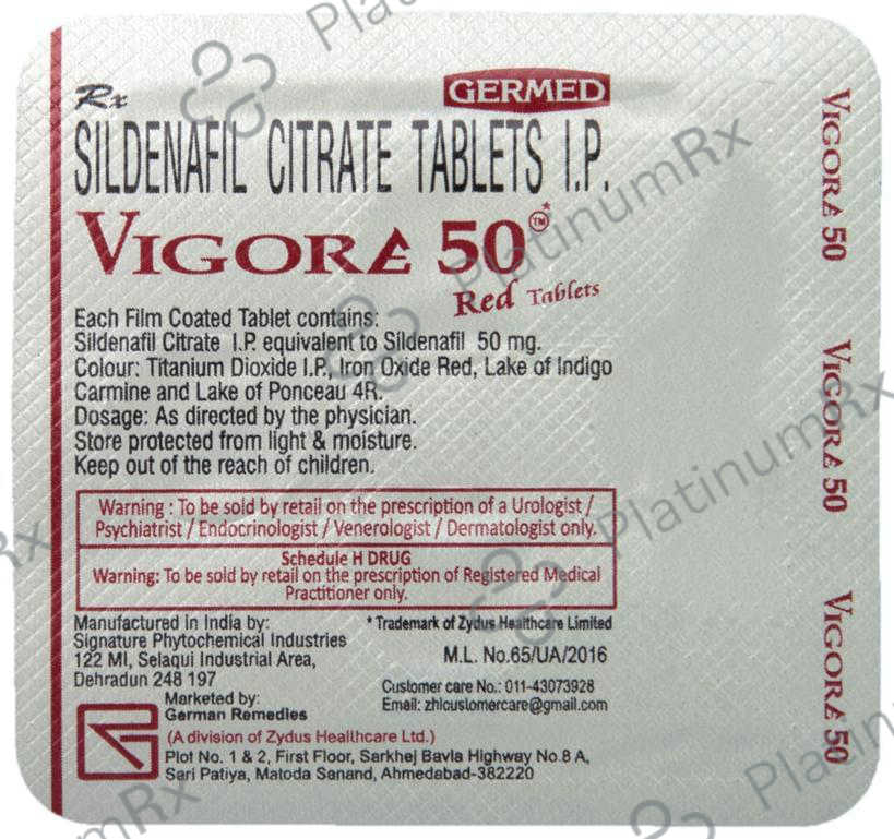 Vigore 50mg Tablet 4s