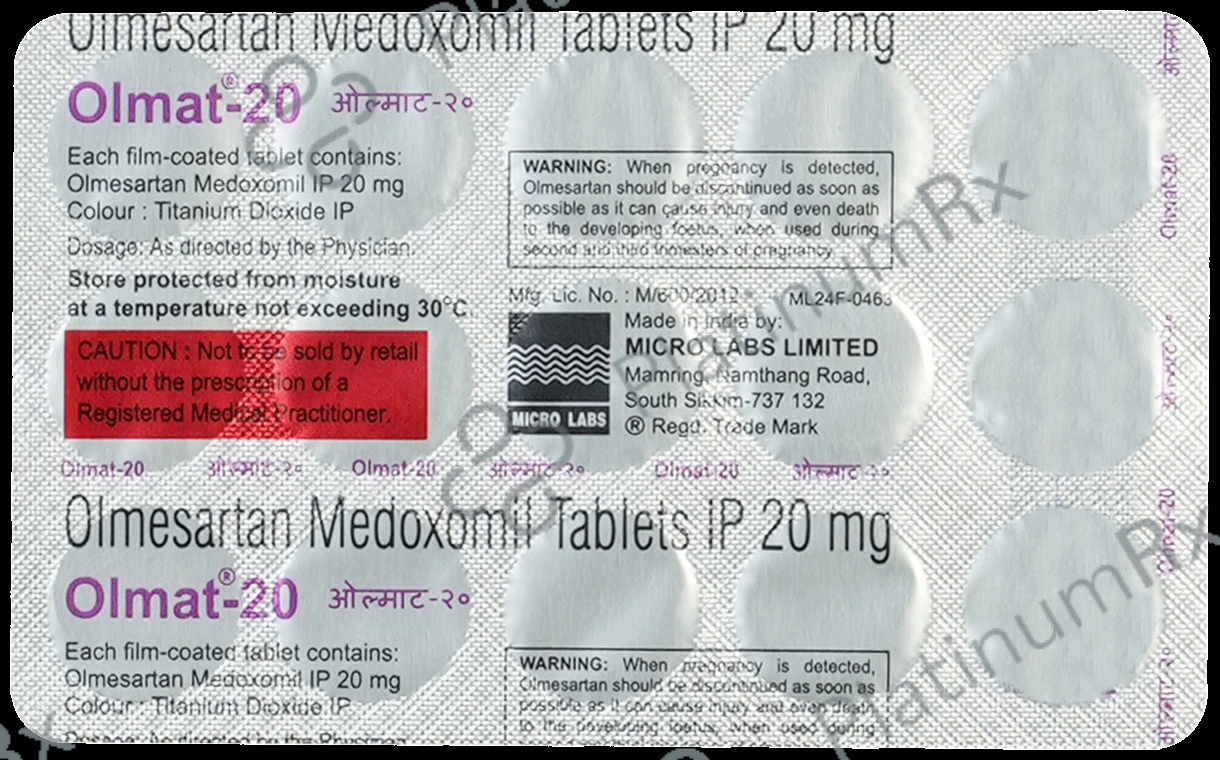 Olmat 20mg Tablet 15s