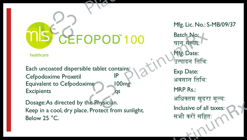 Cefopod 100mg Tablet 10 tablets Tablet MLS Healthcare Pvt Ltd