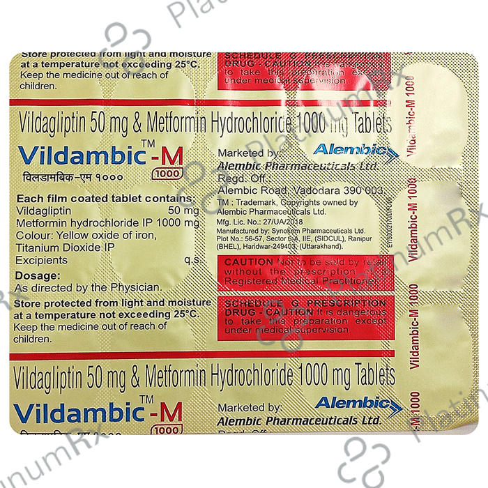 Vildambic M 1000/50mg Tablet 15s