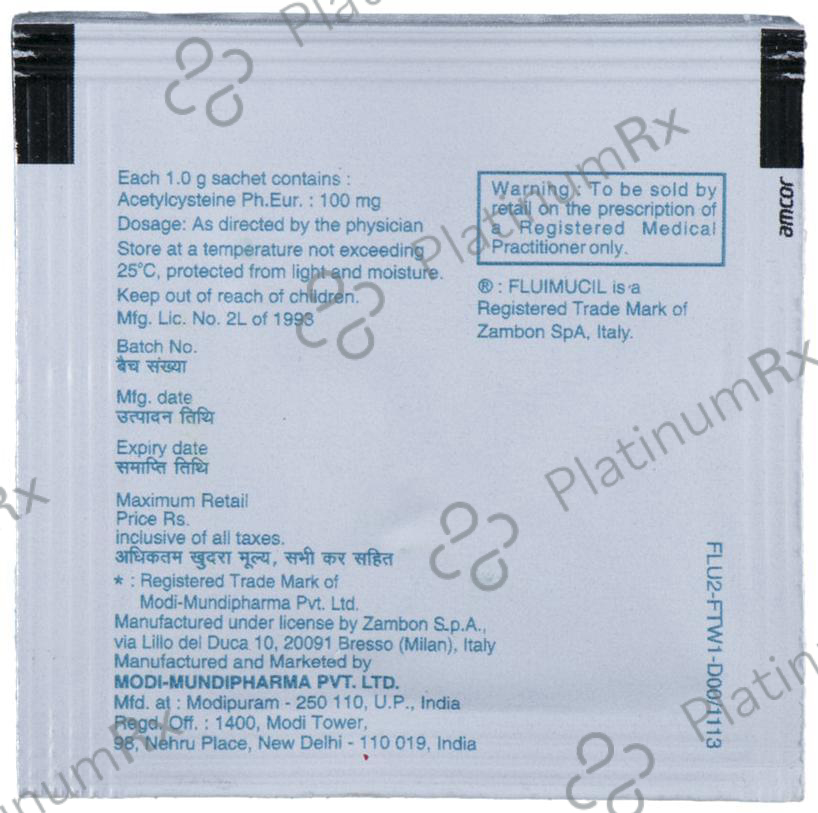 Fluimucil 100 Granules for Oral Solution Orange