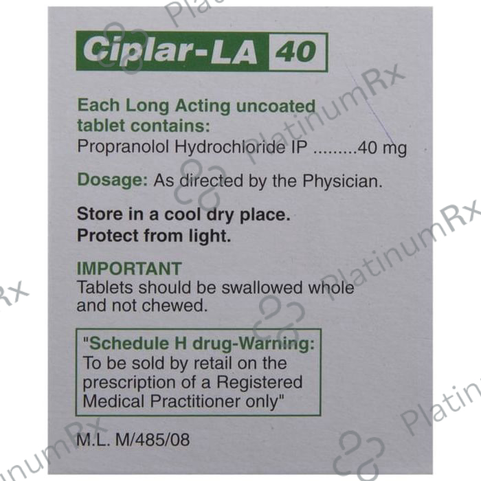 Ciplar LA 40mg Tablet 15s