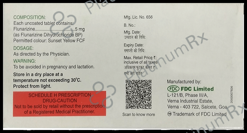 Flunarin 5mg Tablet 10s