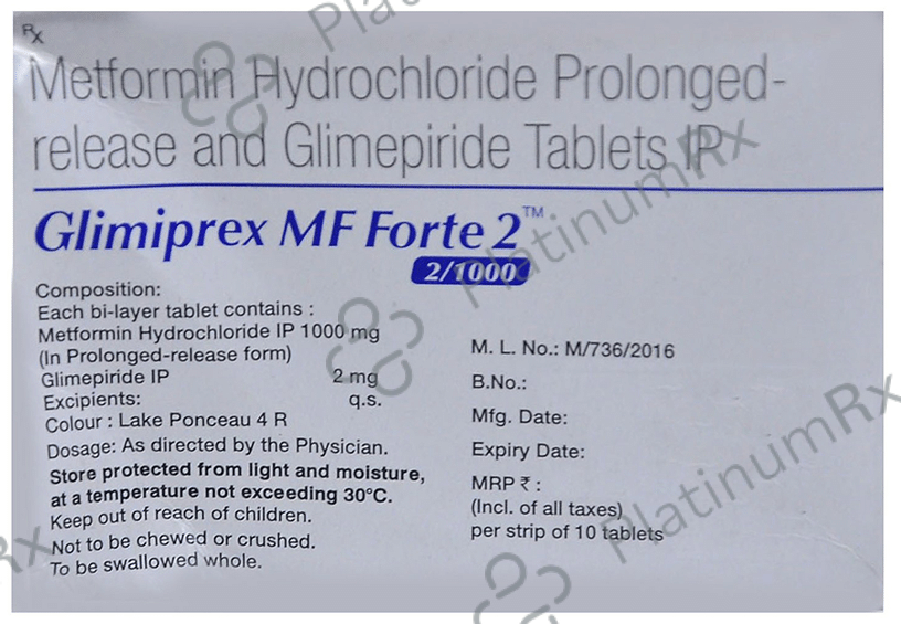 Glimiprex MF Forte 2/1000mg Tablet PR 10s