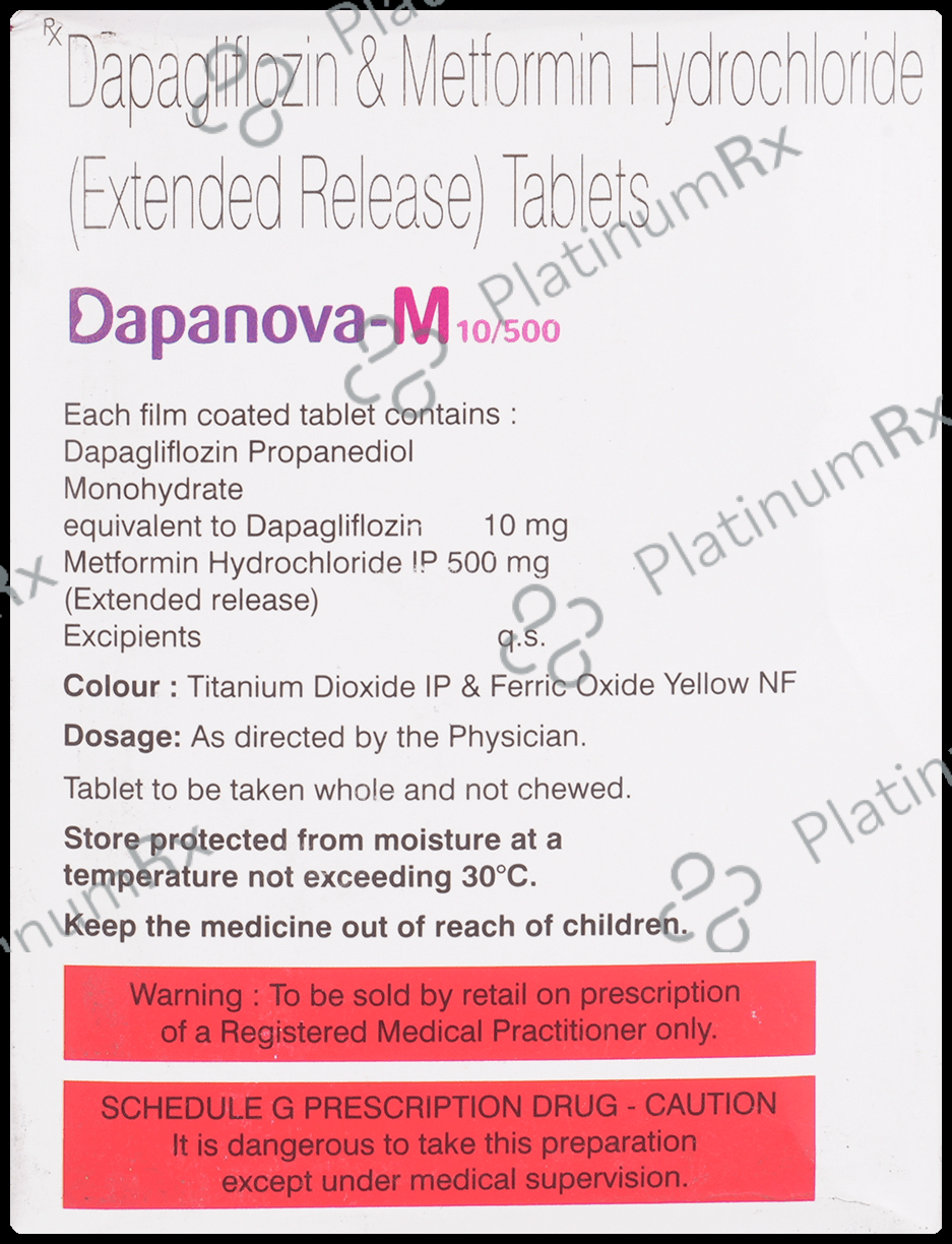Dapanova M 10/500mg Tablet 15s