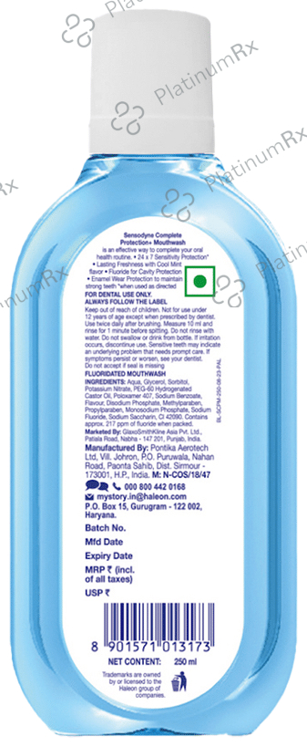 Sensodyne Complete Protection+ Mouth Wash 250ml