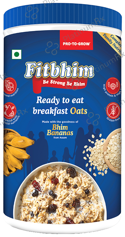 Pro To Grow Fitbhim Oats (Ready to Eat Breakfast Cereal) Made with Bhim Bananas Whole Grains Oats