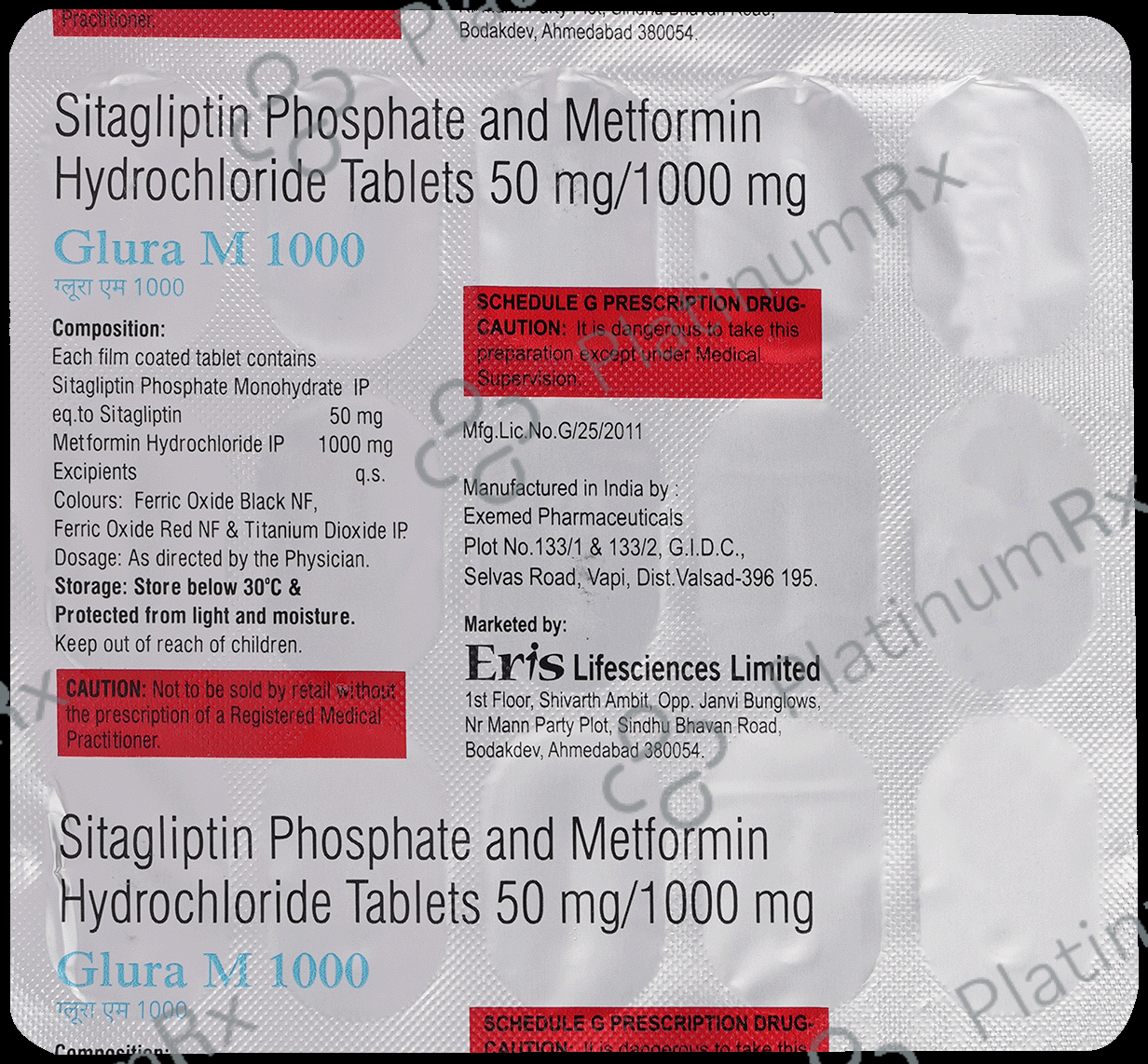 Glura M 1000/50mg Tablet 15s