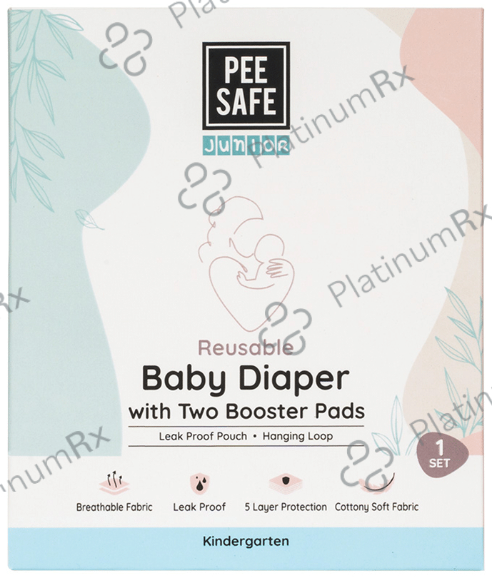 Pee Safe Junior Reusable Baby Diaper Pads with Two Booster pads Kindergarten