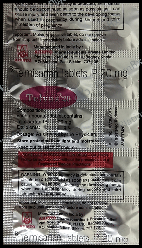 Telvas 20mg Tablet 15s