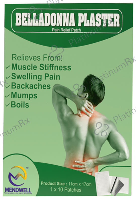 Mendwell Belladonna Plaster Pain Relief Patch 11cm x 17cm