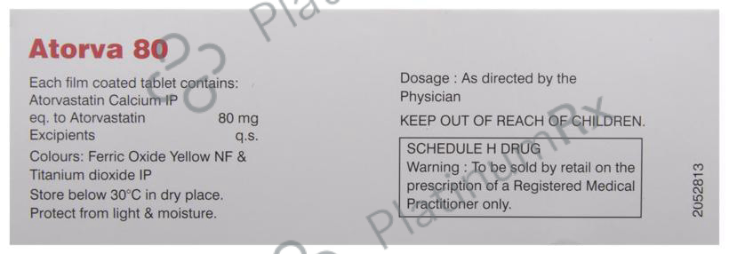 Atorva 80mg Tablet 10s