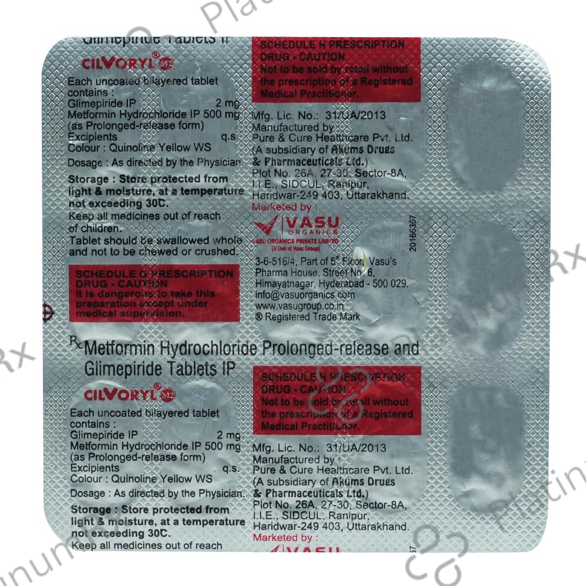 Cilvoryl M 2/500mg Tablet 15s
