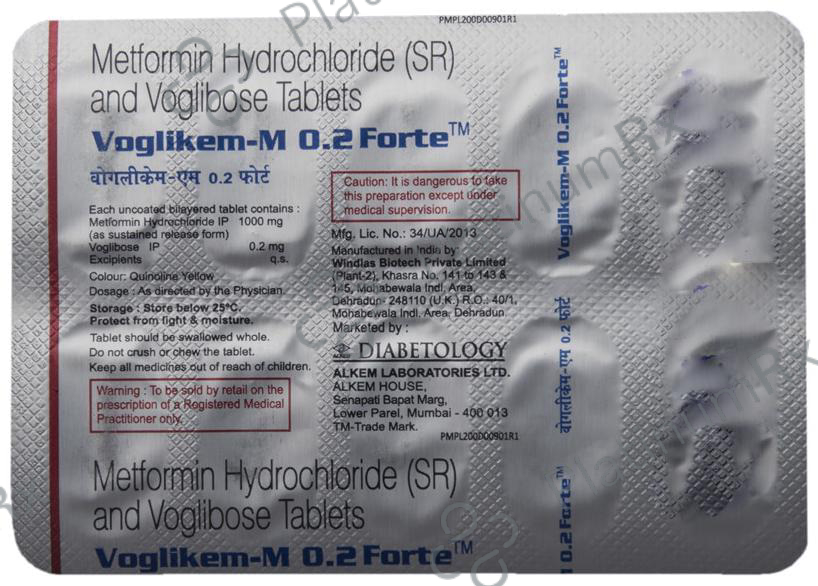 Voglikem M 0.2/1000mg Forte Tablet SR 10s