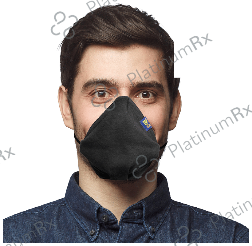 3bo Medium Black Deltoid Lite Face Mask with Knit Fabric