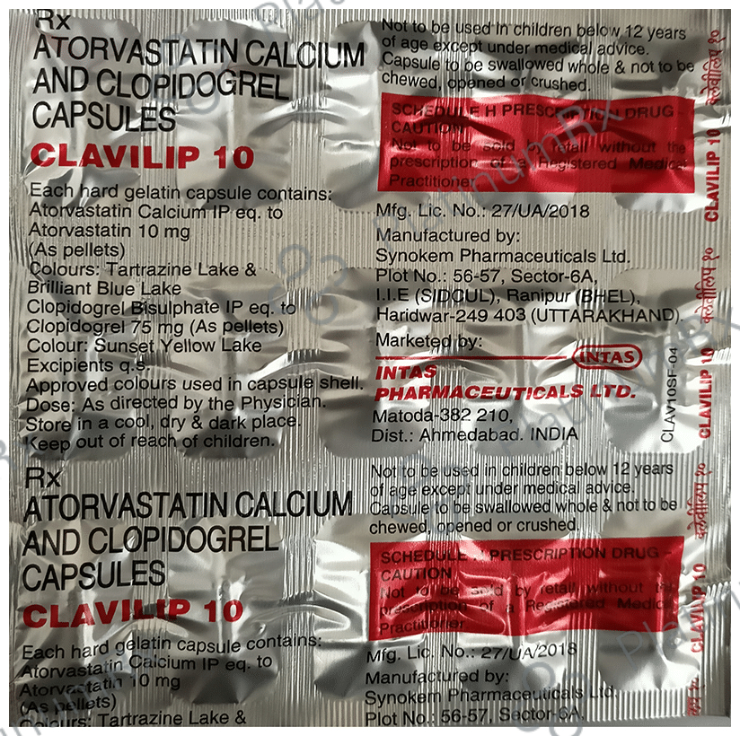 Clavilip 10/75mg Capsule 15s