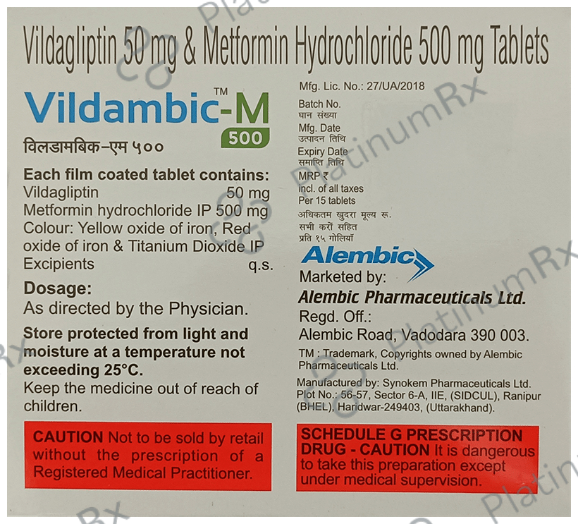 Vildambic M 500/50mg Tablet 15s