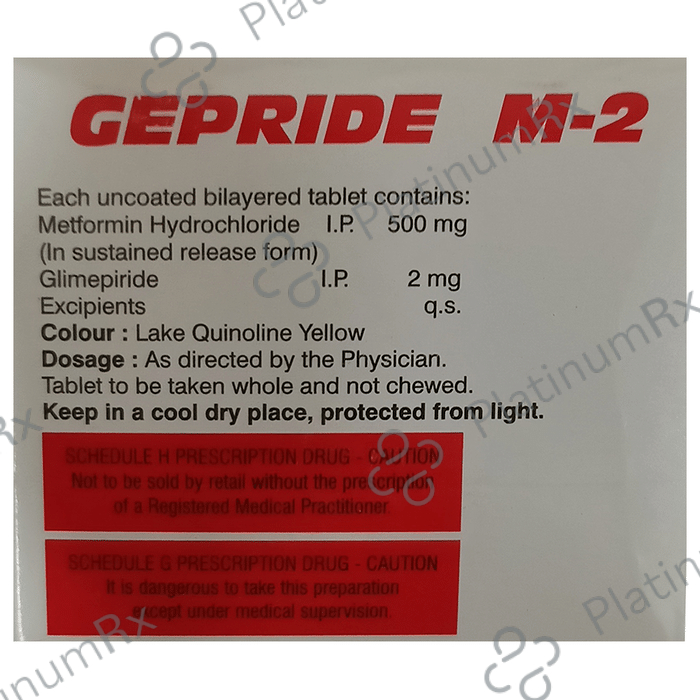 Gepride M2/500mg Tablet PR 10s