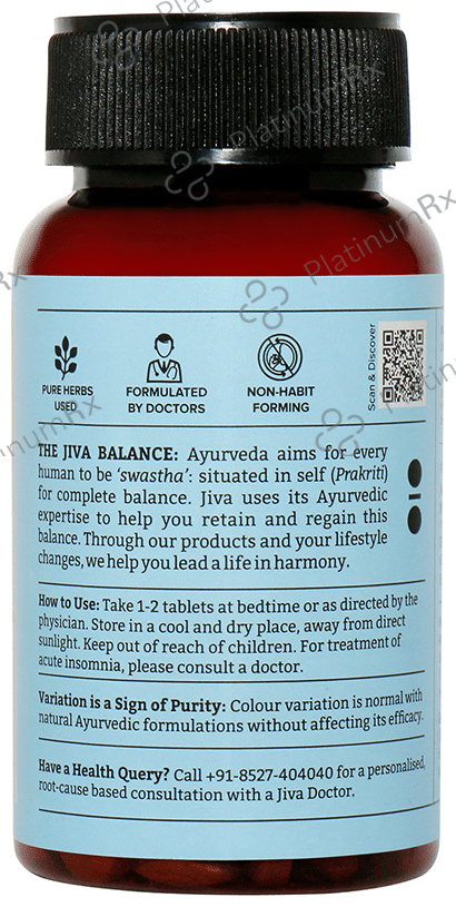 Jiva Sleep-Well Tablet - Relaxes the Mind & Nervous System 120 tablets
