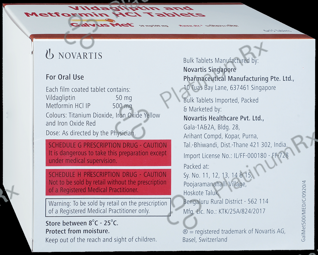Galvus Met 500/50mg Tablet 15s