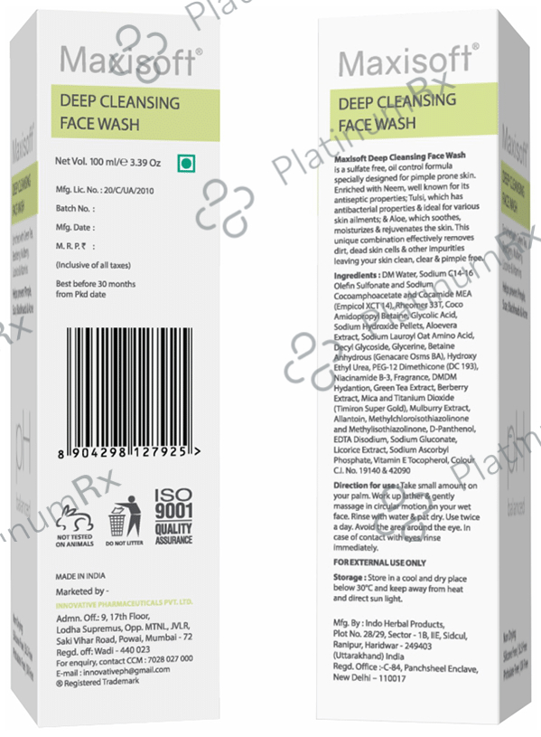 Maxisoft Deep Cleansing Face Wash (100 ml Each) 1 Bottle