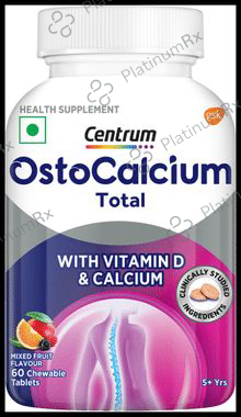 Ostocalcium Total, Vitamin D & Calcium to Support Strong Bones, Joints & Muscles (Veg) Mixed Fruit 60 Chewable Tablet