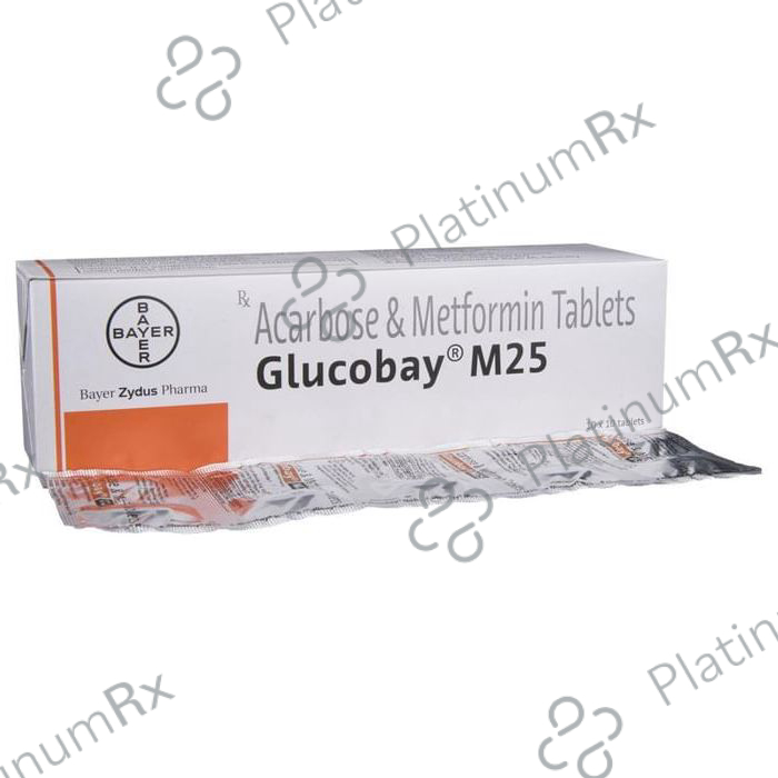 Glucobay M 25/500mg Tablet 10s