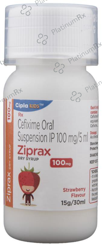 Ziprax 100mg Dry Syrup Strawberry 30ml