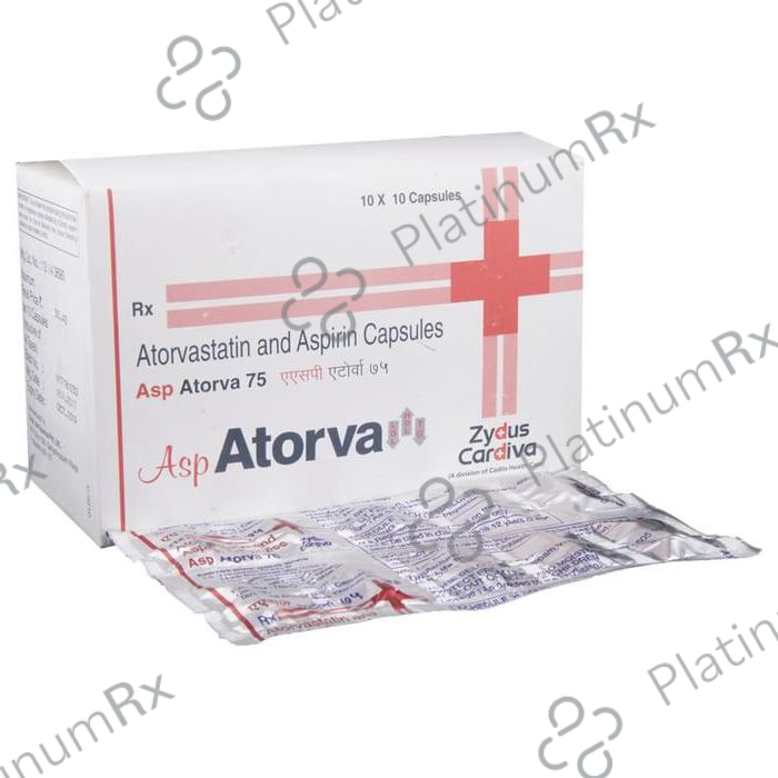 Atorva Asp 75/10mg Capsule 10s