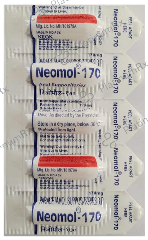 Neomol 170mg Anal Suppository 5s