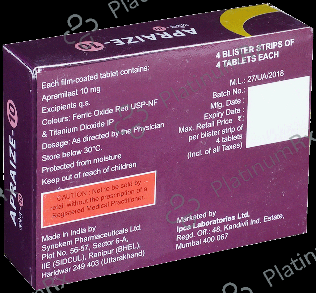 Apraize 10 Tablet