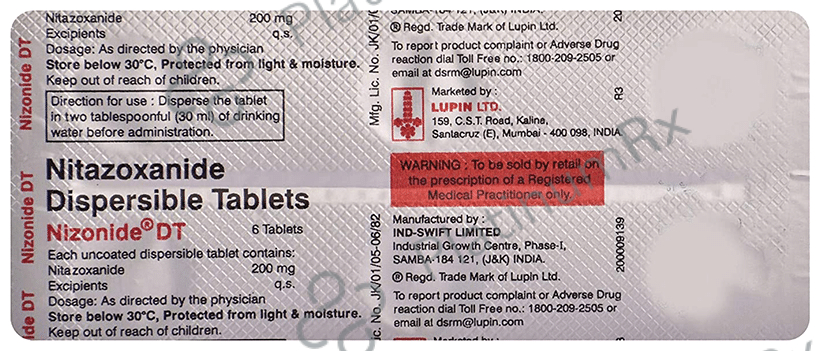 Nizonide 200mg Tablet DT