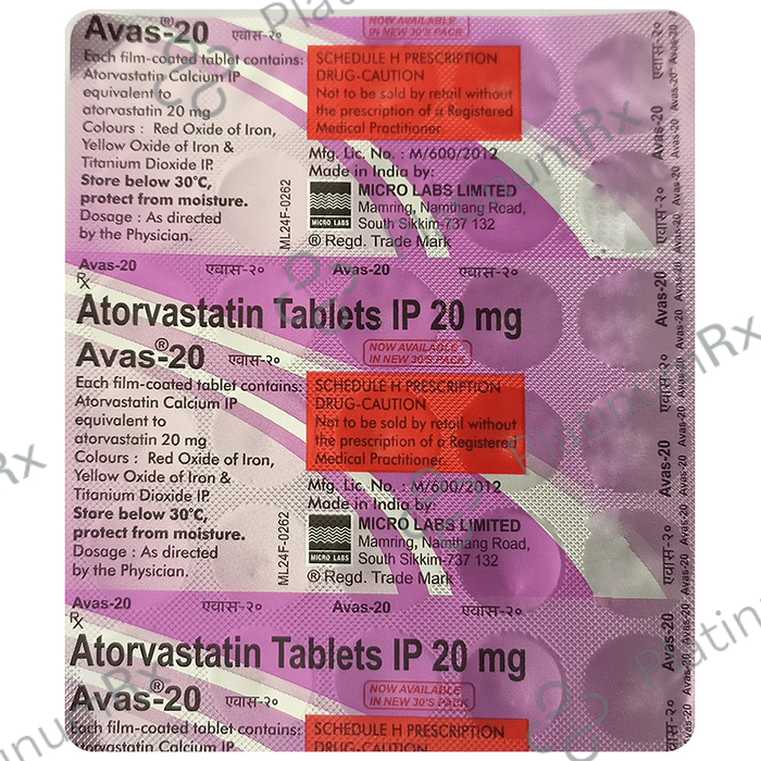 Avas 20mg Tablet 30s