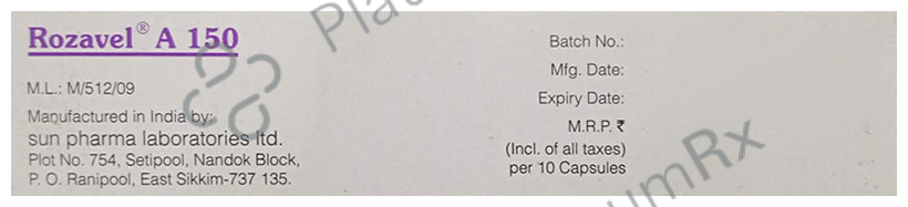 Rozavel A 150/10mg Capsule 10s