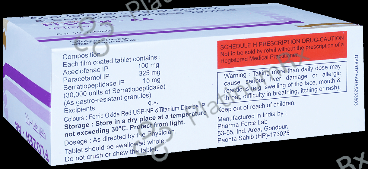 Flozen AA 100/325/15mg Tablet 10s