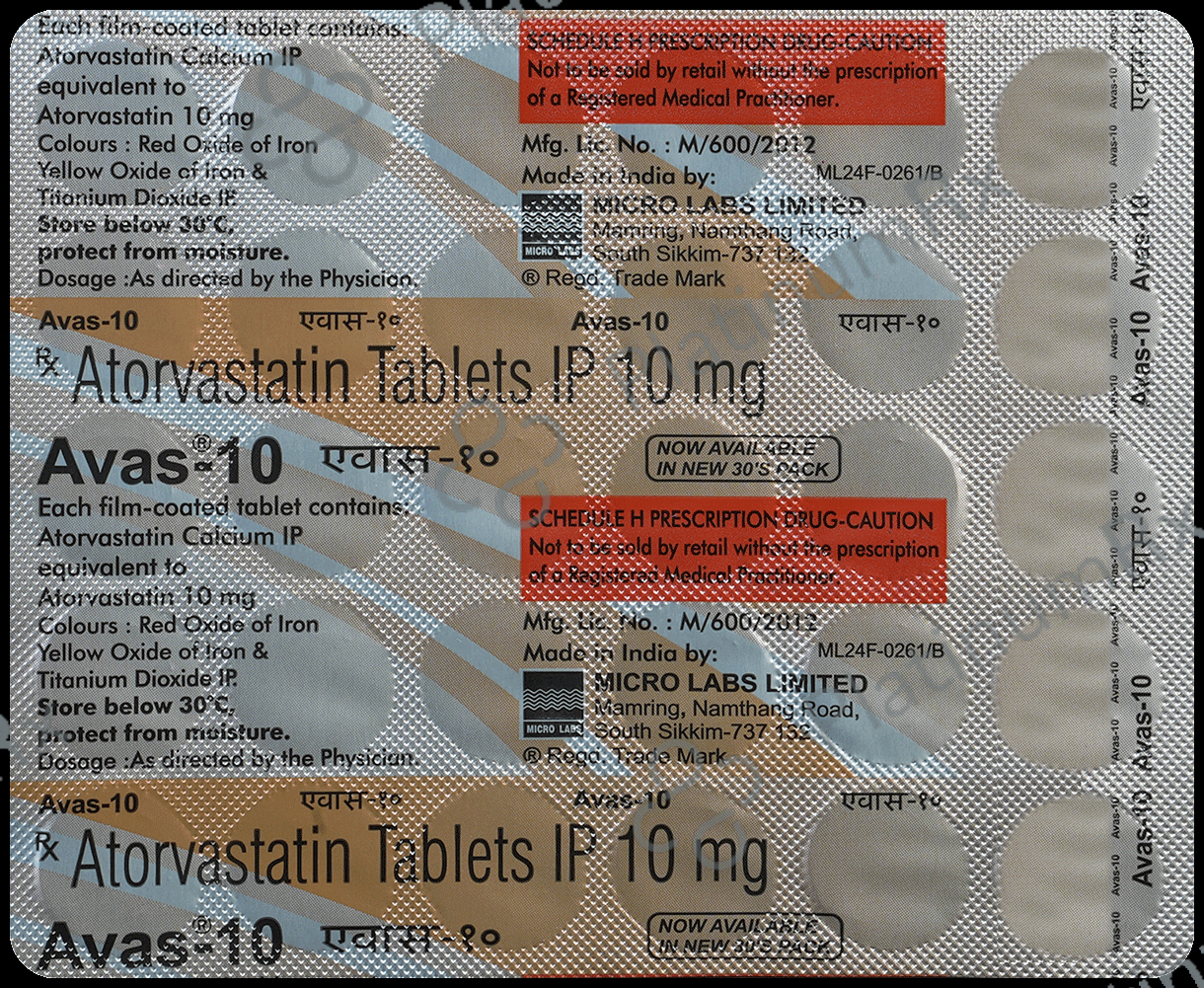 Avas 10mg Tablet 30s