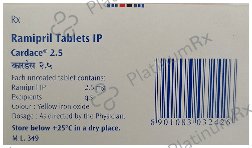 Cardace 2.5mg Tablet 15s