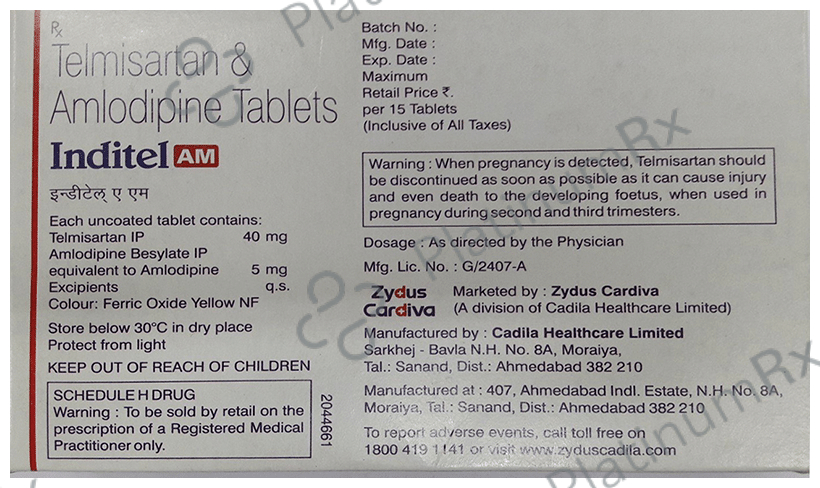 Inditel AM 5/40mg Tablet 15s