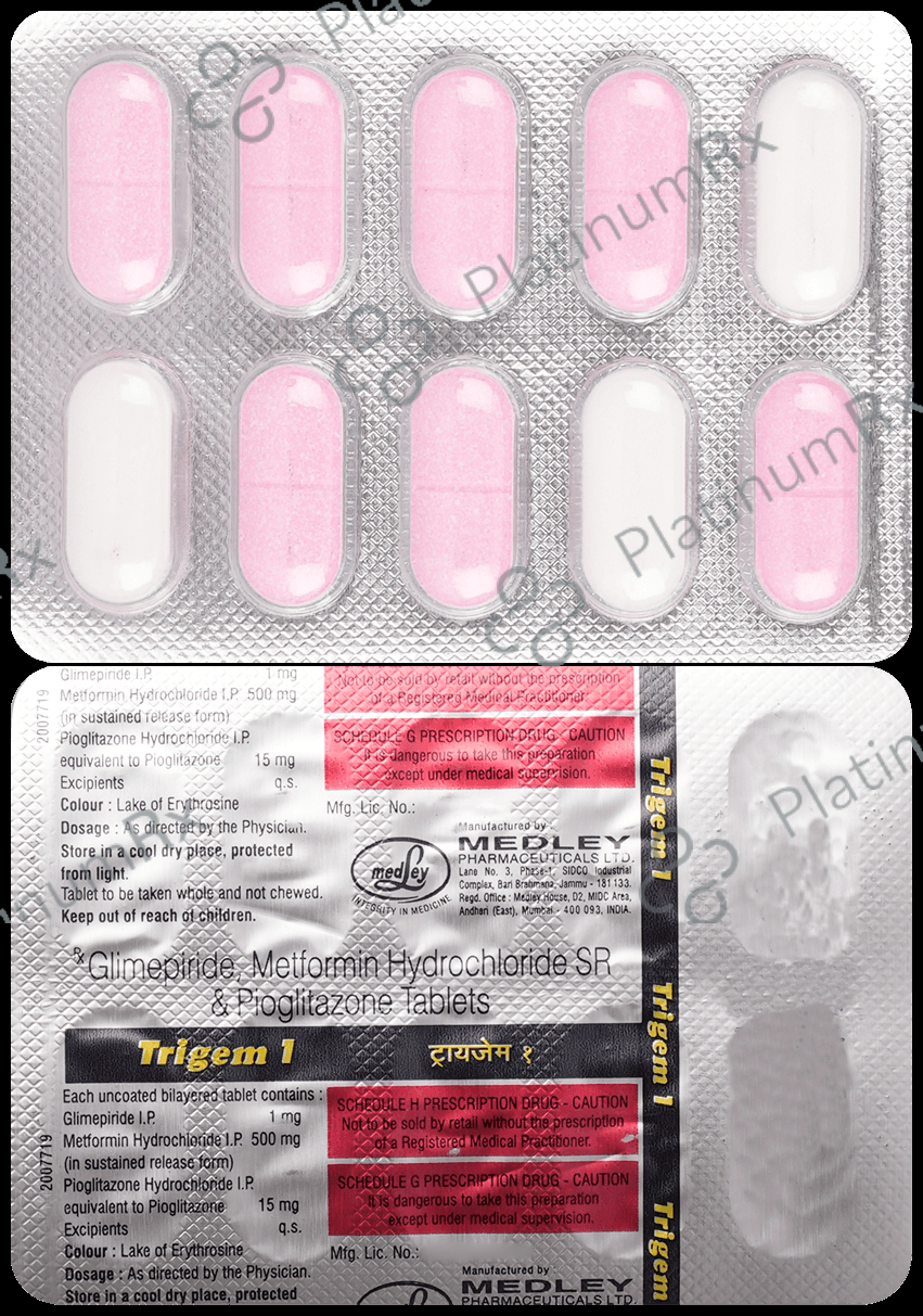 Trigem 1/500/15mg Tablet 10s