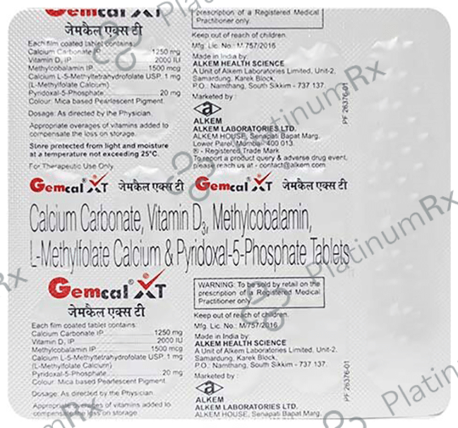 Gemcal XT Tablet 15s