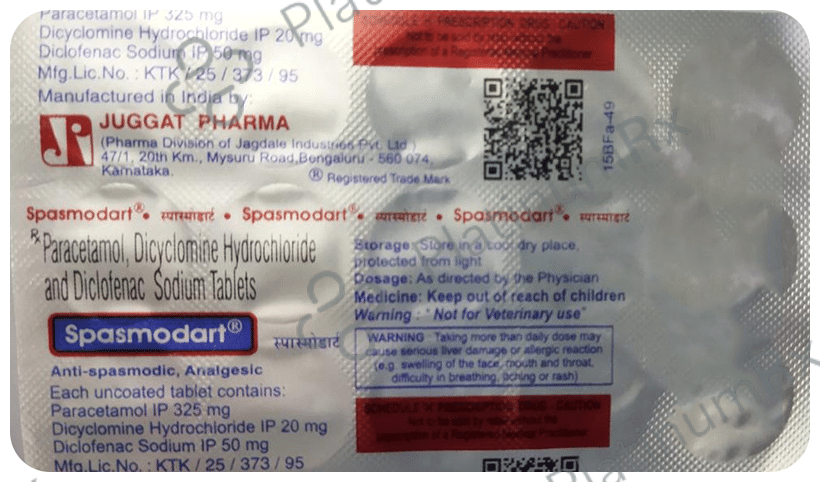 Spasmodart 20/50/325mg Tablet 15s