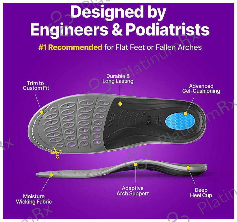 Frido Arch Support Insole for Flat Feet Large