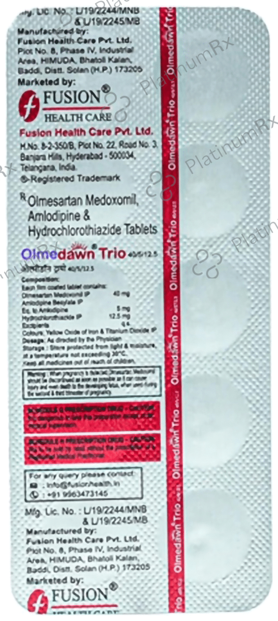 Olmedawn Trio 40/5/12.5 Tablet 10s