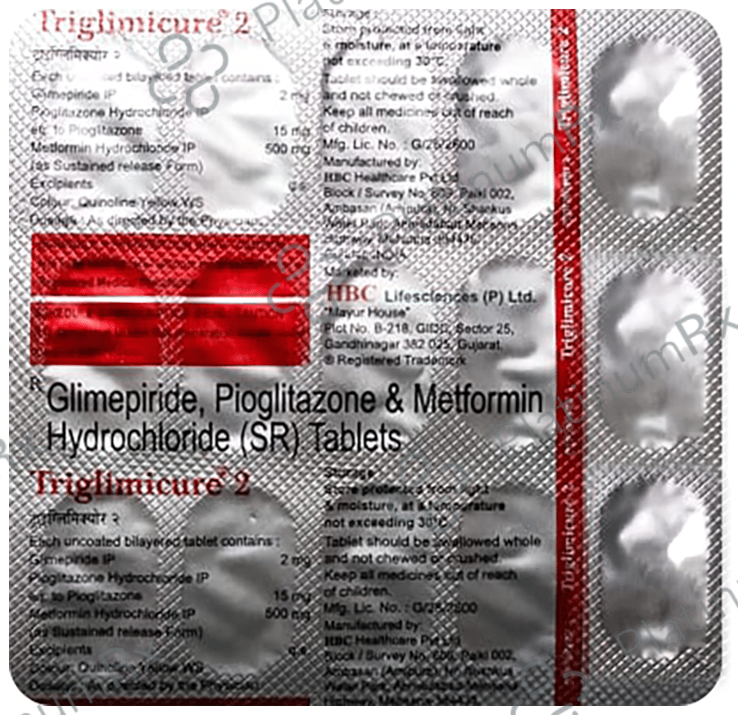 Triglimicure 2 2/500/15mg Tablet SR 15s