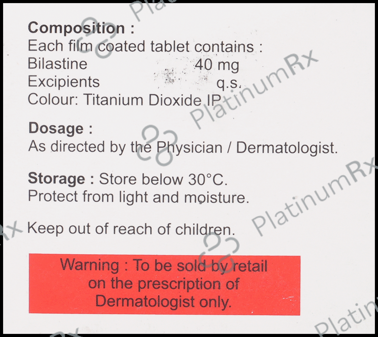 Bilanix Forte 40mg Tablet 10s