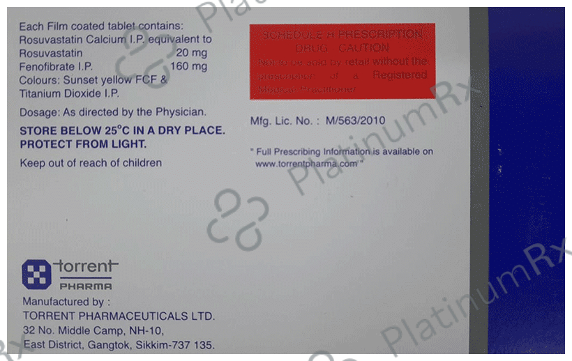 Rozucor F 20 160/20mg Tablet 15s