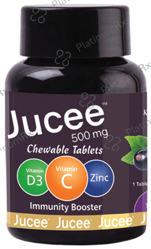 Jucee 500mg Chewable Tablet (60 Each) Delicious Kala Khatta 1 Bottle